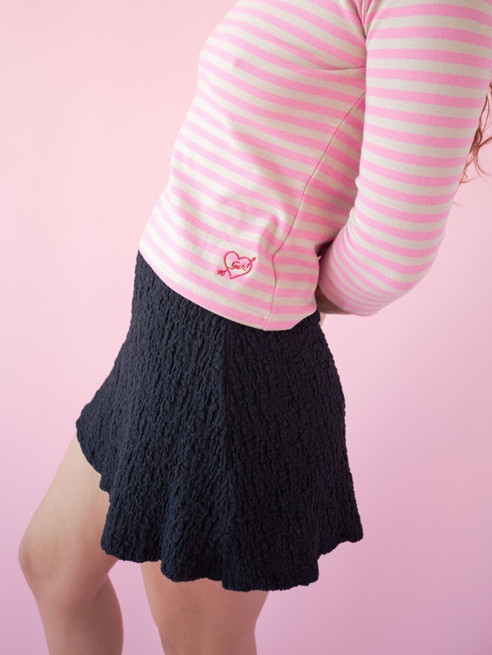 SMALL Lisa Says Gah Black Crinkle Darcy Skort
